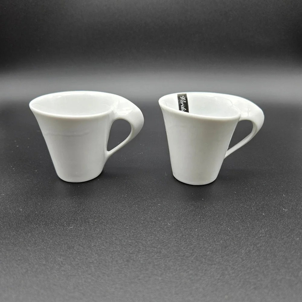 Verdici‎ Design Espresso Cup and Saucer Set White Modern Minimalist Ceramic